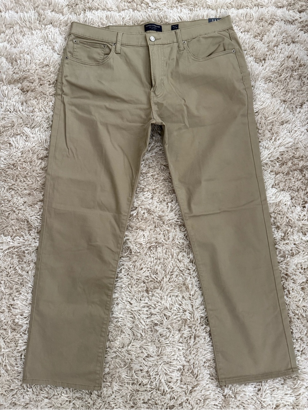 Lucky Brand 223 Straight Leg Men's Chino Pants in Khaki Tan 36 x 30
